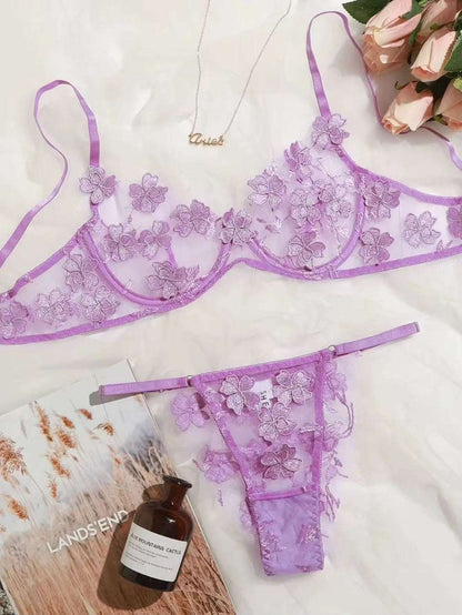 Blossom Desire Sheer Lace Set / 002 | Women’s Sheer Lace Lingerie Set | Romantic Lace Bra & Panty Set | See-Through Floral Lace Lingerie | Sexy Sheer Lace Underwear Set Women | Breathable Lace Bra Panty Set | Valentine’s Lingerie Gift for Her | Luxury Lace Intimate Set Women | Soft Lace Lingerie in Pink, Purple & Red | Premium Romantic Women’s Lingerie