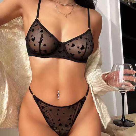 Victoria's Secret Dream Angels Sheer Heart Lingerie | Women’s Black & Red Sheer Lace Bra & Panty Set | Sexy Heart Lingerie | Romantic Lace Intimates for Her | Breathable Lace Bra & Panty Set | Valentine’s & Holiday Lingerie Gift | Luxury Lace Underwear Women | Elegant Heart Lace Set for Special Occasions | Soft & Supportive Women’s Lingerie