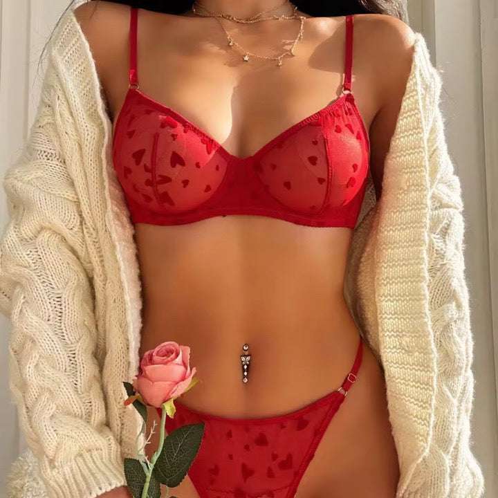 Victoria's Secret Dream Angels Sheer Heart Lingerie | Women’s Black & Red Sheer Lace Bra & Panty Set | Sexy Heart Lingerie | Romantic Lace Intimates for Her | Breathable Lace Bra & Panty Set | Valentine’s & Holiday Lingerie Gift | Luxury Lace Underwear Women | Elegant Heart Lace Set for Special Occasions | Soft & Supportive Women’s Lingerie