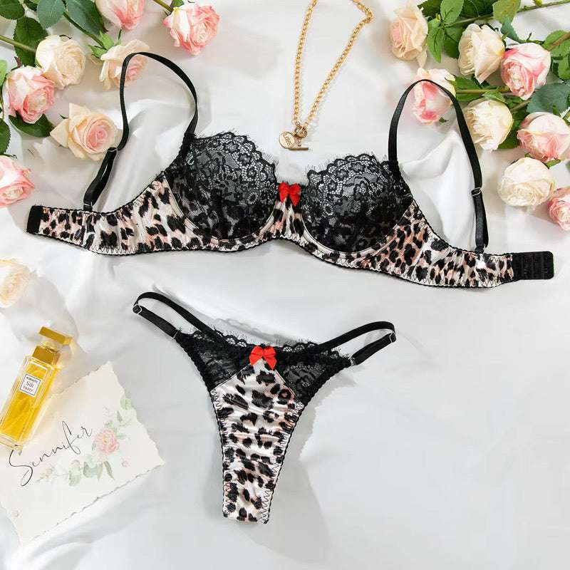 Avidlove Lingerie Sets | Women’s Leopard Print Lace & Mesh Bra & Panty Set | Sexy Animal Print Lingerie | Breathable Lace Bra & Panty Set | Valentine’s & Holiday Lingerie Gift | Luxury Lace Underwear Women | Elegant Leopard Lace Set for Special Occasions | Soft & Supportive Women’s Lingerie